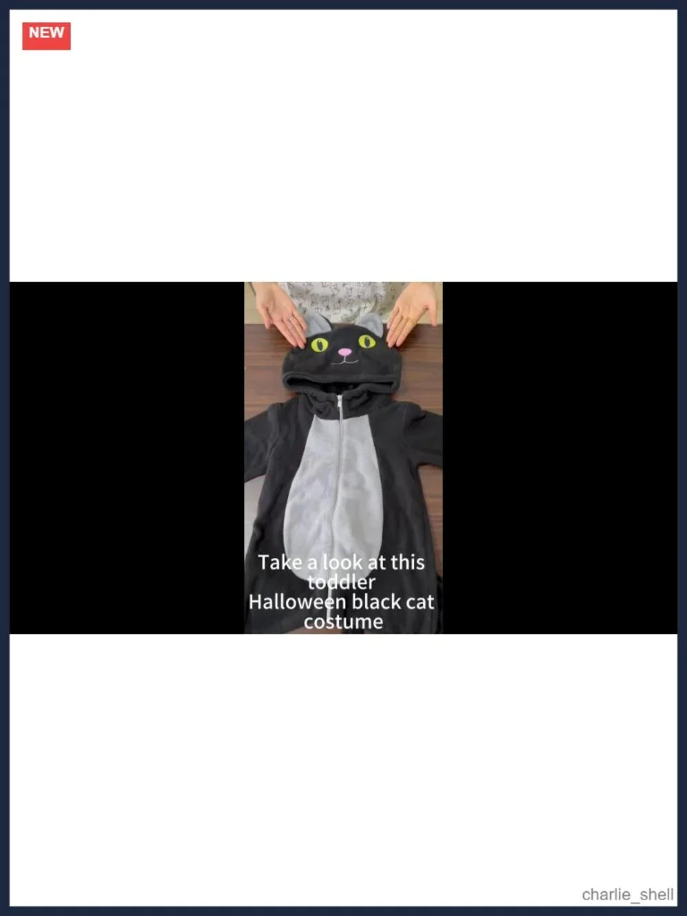 Toddler Black Cat Costume Zip Up Hooded Halloween Outfit